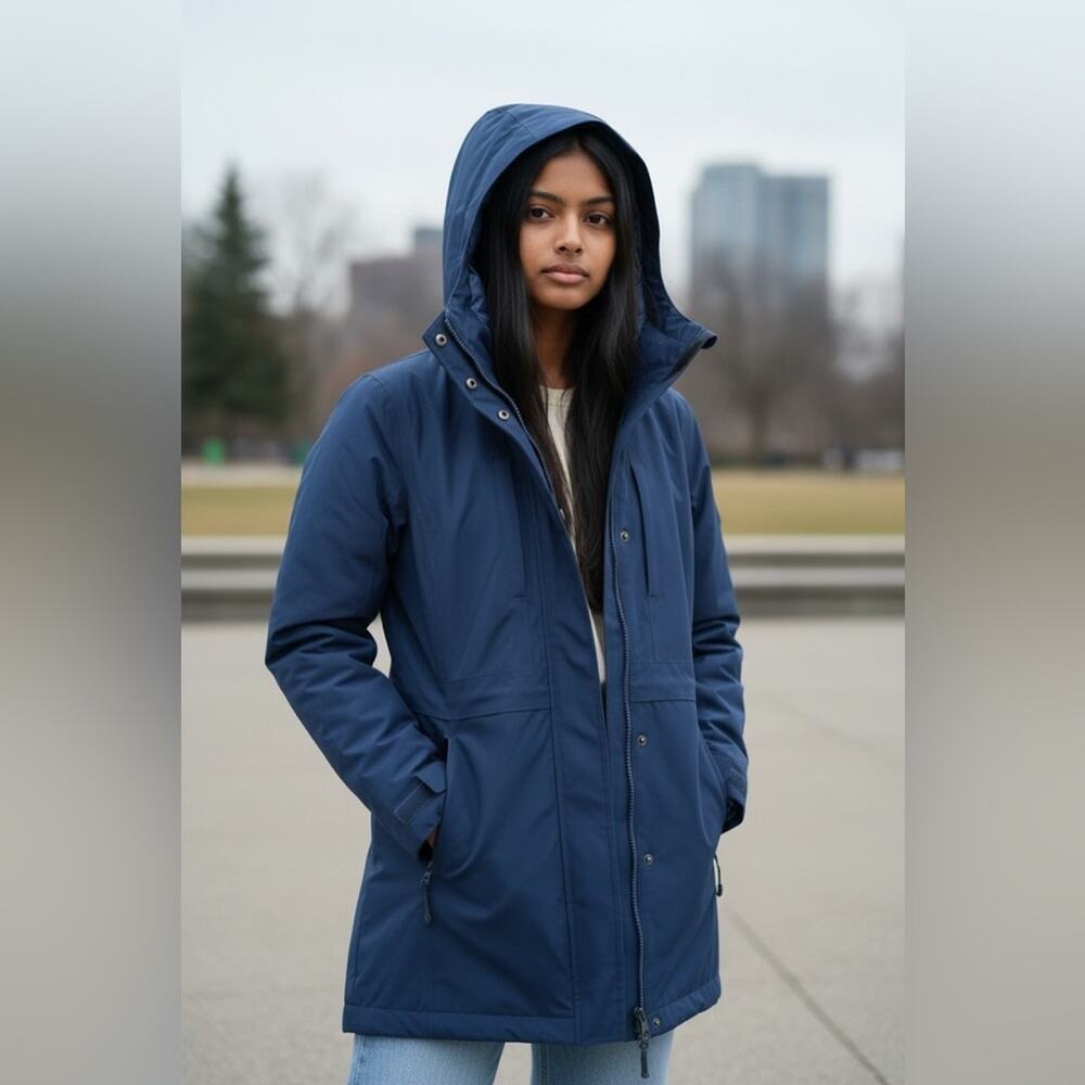 Lands' End Women Squall Fleece Lined Waterproof Winter Parka Coat Med Petite MP